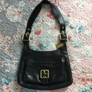 Coach Medium Black Purse with gold hardware